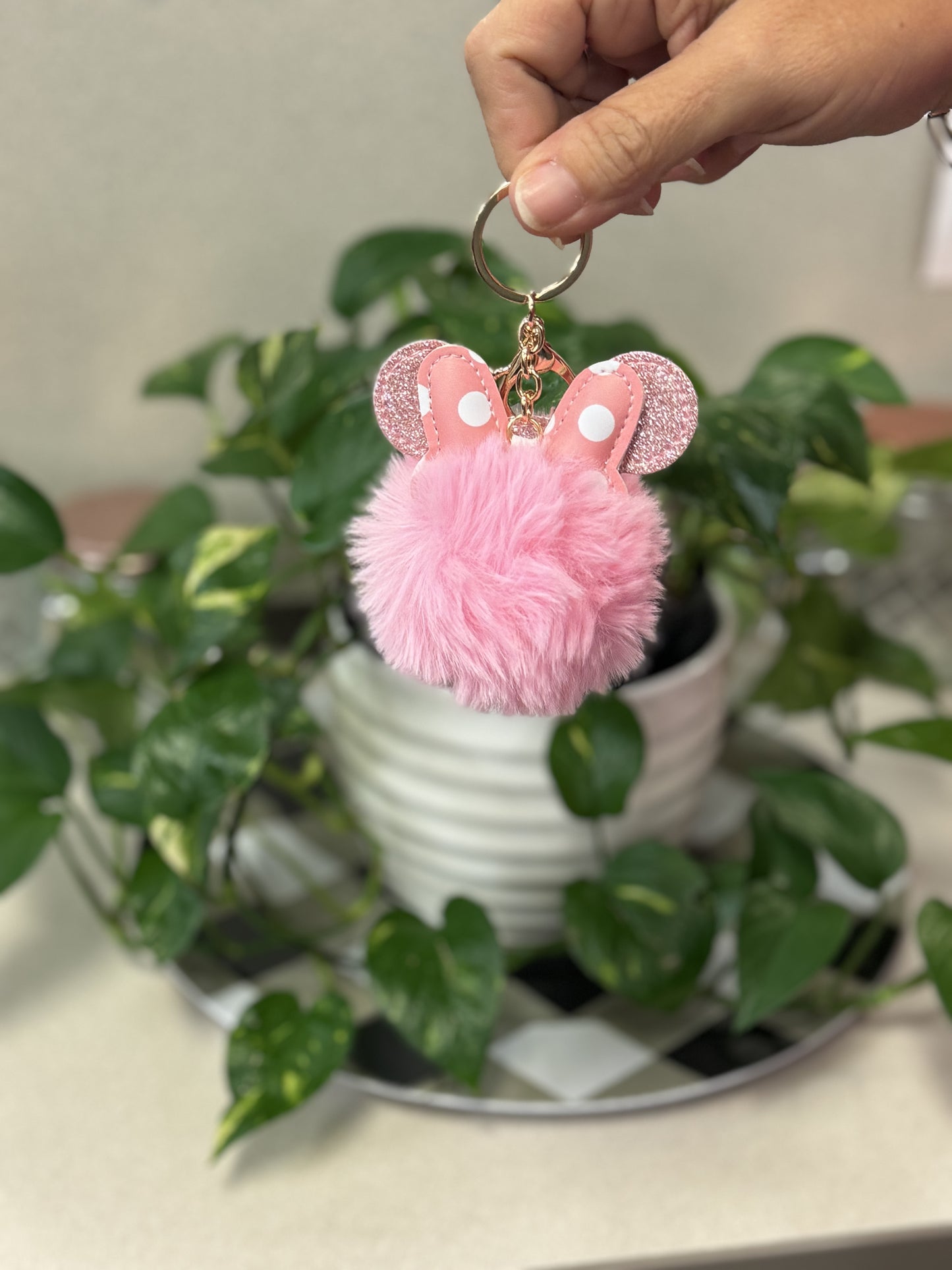 Mouse Ear Puff Keychain